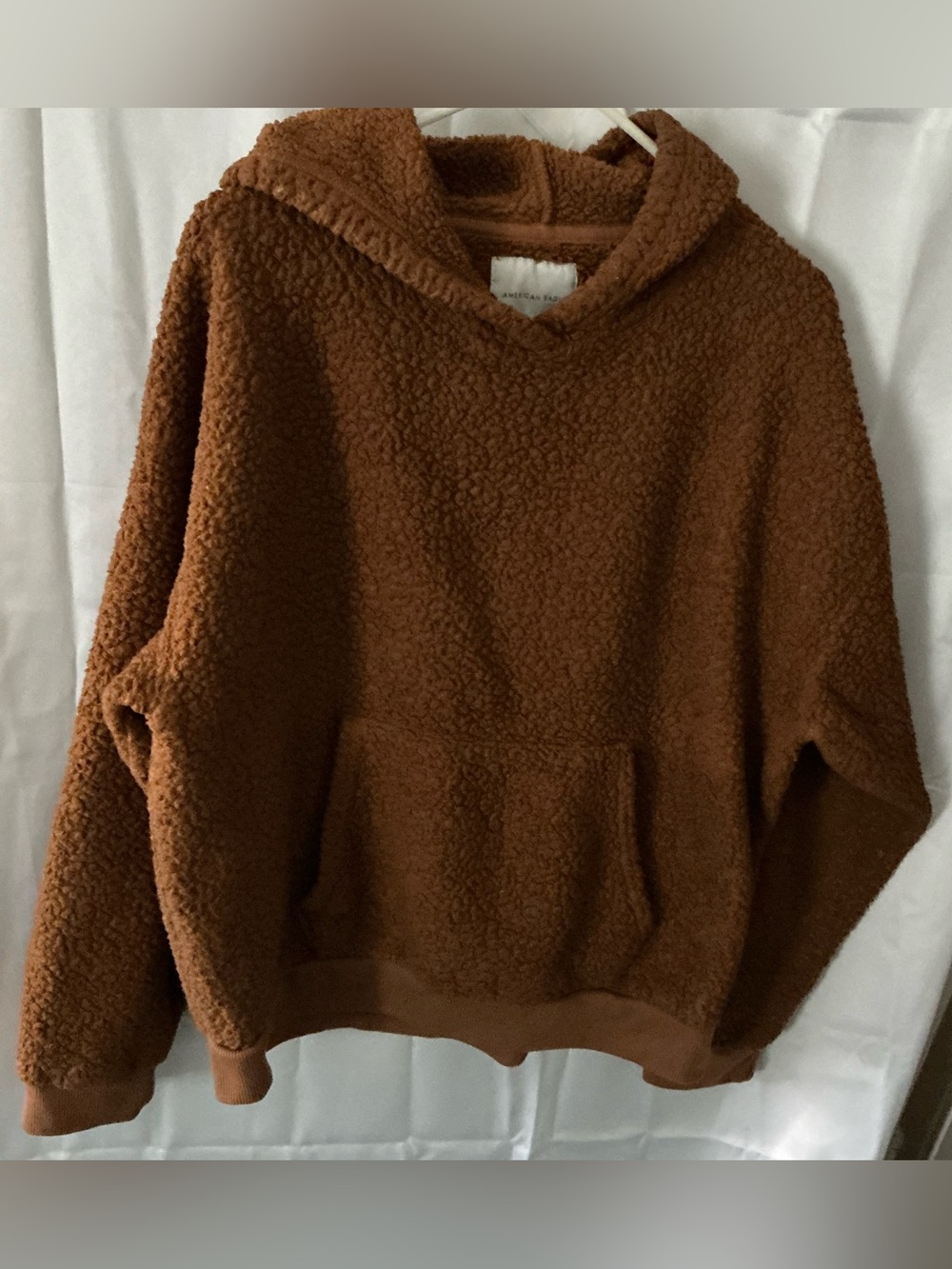 American Eagle Outfitters Brown Sherpa Hooded Pullover